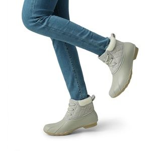 🆕Dream Pairs Women’s Sherpa Lined Lace-up Duck Snow Boots Grey / Beige Size 6
